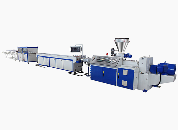 Plastic pipe extrusion line